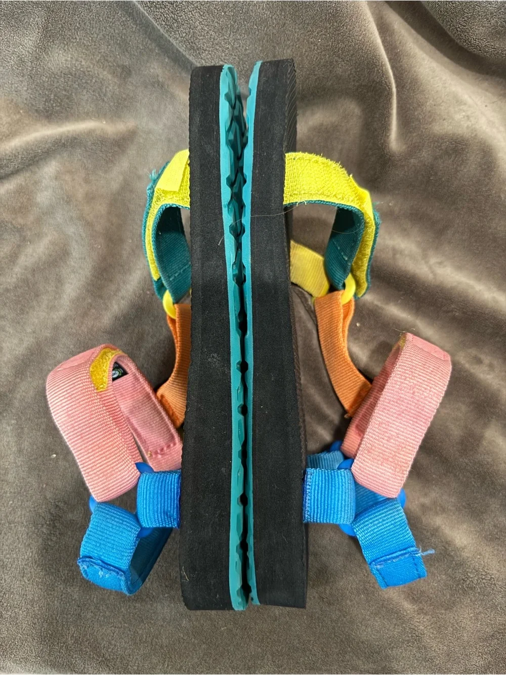Teva Kids Rainbow Strap Sandals — Blue, Pink, Yellow, Orange - Picture 5 of 8
